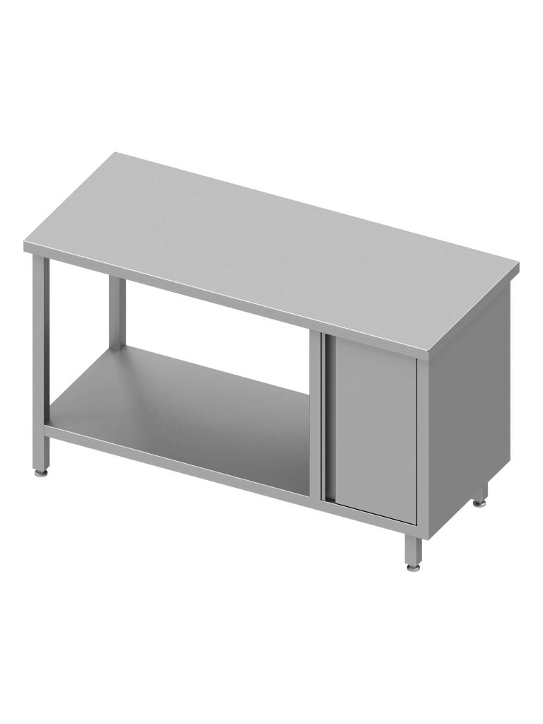 Table de travail en inox - Avec étagère inférieure - Armoire à droite - G-Line