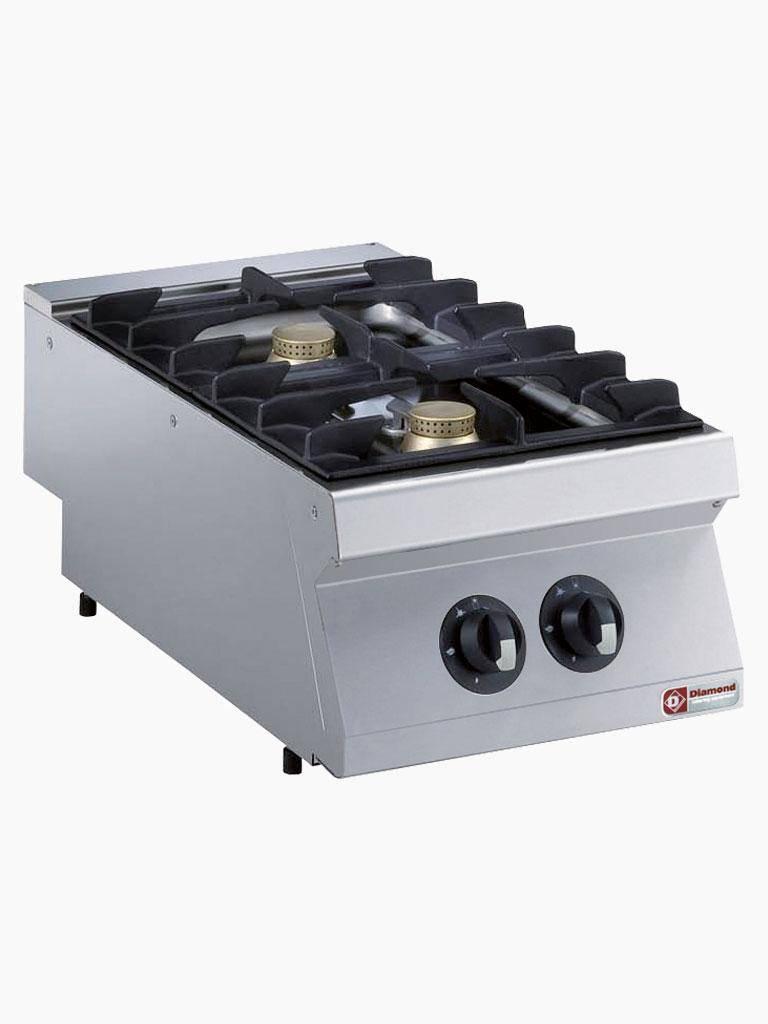 Réchaud à gaz - 2 feux - Modèle de table - Diamant - G17/2F4T-N