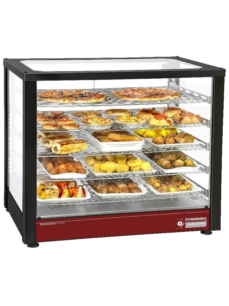 Vitrine chauffante - 5 Niveaux - H 64 x 78 x 49 CM - Noir - Diamant - HSD5-B2