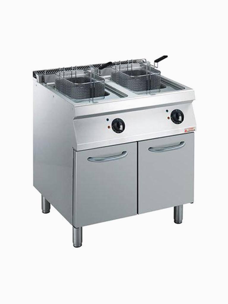 Friteuse - 2 x 14 Litres - Electrique - Robinet de vidange - Socle - Diamant - E17/F28A8-N