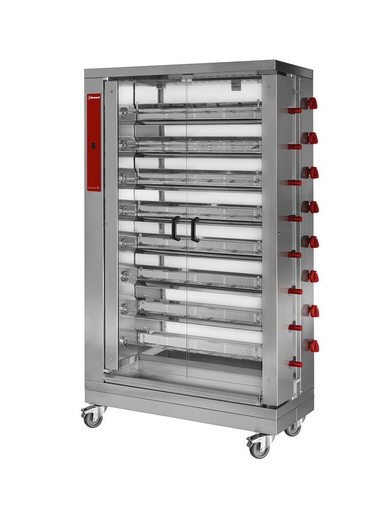 Grill poulet - Gaz - 48 poulets - 230V - Diamant - RVG/8-CM