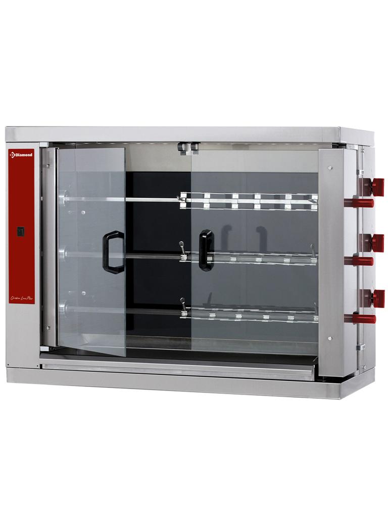 Grill poulet - Vitocéramique - 18 poulets - 400V - Diamant - RVE/3C-CM