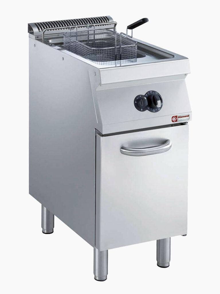 Friteuse à gaz - 15 litres - Cuve en Y - Robinet de vidange - Base - Diamant - G17/F15A4-N