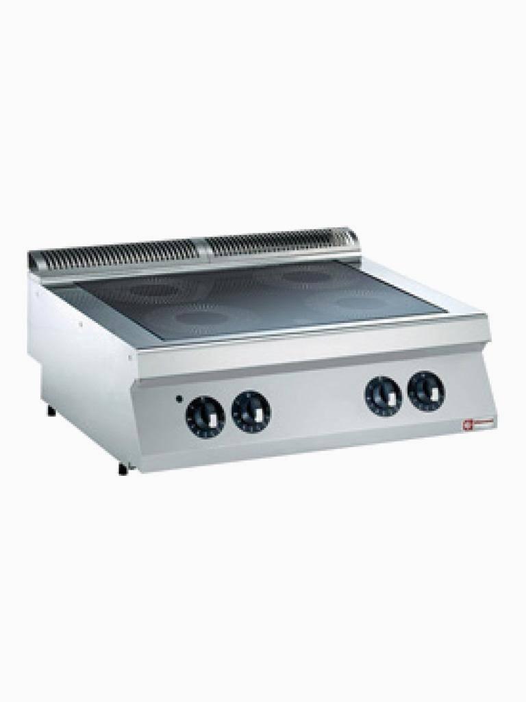 Poêle - Céramique - 4 Zones - 4 x 2,2kW - Modèle de table - Diamant - E17/4VC8T-N