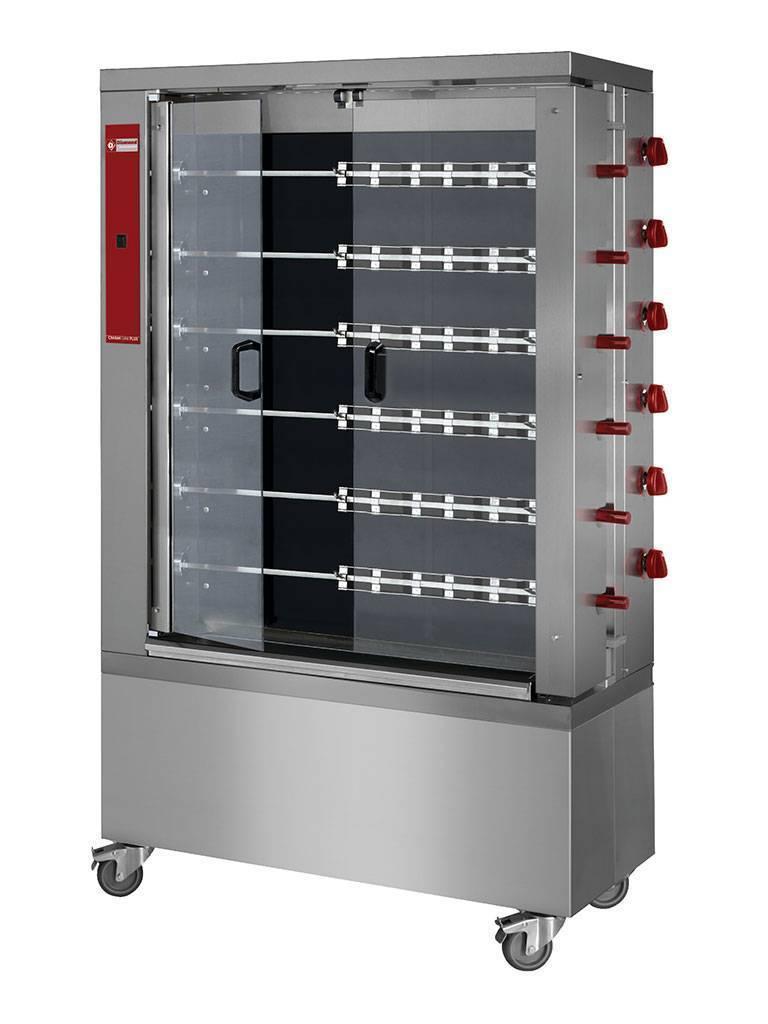 Grill poulet - Vitocéramique - 36 poulets - 400V - Diamant - RVE/6C-CM