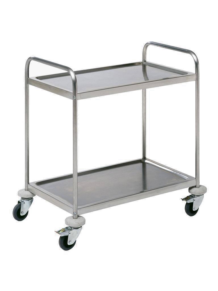 Chariot de service inox - 2 plateaux - amovible - G-Line