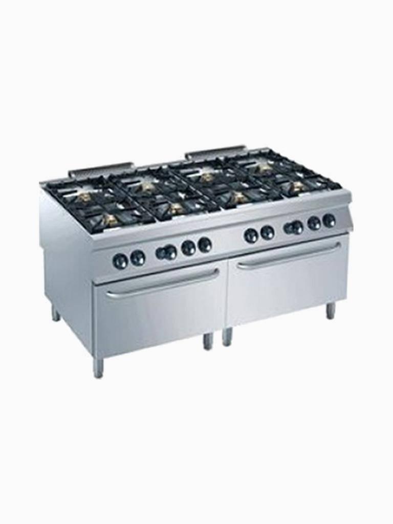 Réchaud gaz - Ligne 2200 - 8 feux - 2 x Four gaz 2/1 GN - Diamant - G22/8BF16-N