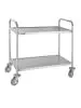 Chariot de service - 2 niveaux - Moyen - H 81 x 85,5 x 45,5 CM - Inox - Vogue - F997