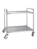 Chariot de service - 2 niveaux - Large - H 93 x 86 x 53,5 CM - Inox - Vogue - F998