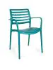 Chaise de patio Louise - Empilable - Accoudoirs - Petroleum - G-Line