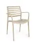 Chaise de patio Louise - Empilable - Accoudoirs - Beige - G-Line