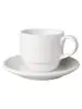 Tasse et soucoupe - 20 CL - Large - Blanc - 6 pièces - Mammouth - Budgetline - 506955