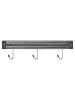 Aimant pour couteaux - 3 crochets - Noir - Polypropylène - L 33 cm - G-Line
