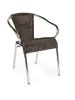 Chaise de terrasse Cannes - Empilable - Accoudoir - Osier tressé - Marron - Aluminium - G-Line