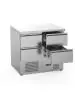 Établi réfrigéré - 4 tiroirs - 240 litres - inox - 230 V - H 88 x L 90 x P 70 cm - G-Line