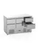 Établi réfrigéré - 6 tiroirs - 368 litres - Inox - 230 V - H 88 x L 136,5 x P 70 cm - G-Line