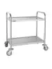 Chariot de service - 2 niveaux - Petit - H 82,5 x 71 x 40,5 CM - Inox - Vogue - F996