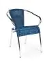 Chaise de terrasse Cannet - Empilable - Accoudoir - Osier tressé - Bleu - Aluminium - G-Line