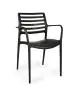 Chaise terrasse Louise - Empilable - Accoudoir - Noir - G-Line