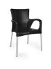 Chaise de terrasse Anny - Empilable - Accoudoir - Noir - G-Line