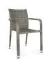 Chaise de terrasse Lincoln - Empilable - Accoudoir - Rotin tressé - Gris - G-Line
