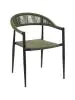 Chaise de patio Joanna - Empilable - Accoudoirs - Rotin - Verte - G-Line