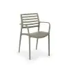 Chaise de patio Louise - Empilable - Accoudoirs - Grise - G-Line