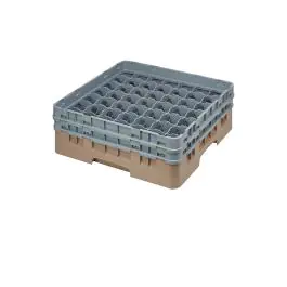 Panier lave-vaisselle - 49 compartiments - Beige - H 14,3 x 50 x 50 CM - Polypropylène - Cambro - DE797