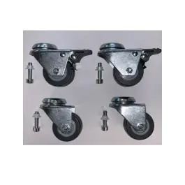 Roulette pivotante - 4 pièces - Freinée - Acier inoxydable - G-Line