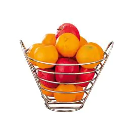 Corbeille à fruits - H 22 CM - 0,649 KG - Ø23 CM - Chromé - 180015
