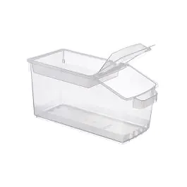 Conteneur alimentaire - H 22,7 x 23 x 48 CM - 1 029 KG - Polypropylène - Transparent - 14 Litre - -40°C / +90°C - Couvercle à charnière - Araven - 962050