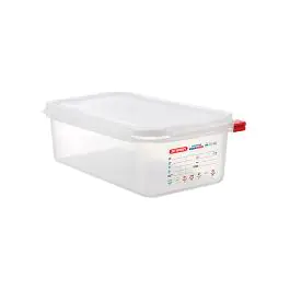 Boîte Alimentaire - 1/3 GN - 4 Litre - H 10 x 32.5 x 17.6 CM - Polypropylène - Transparent - -40°C / +95°C - Hermétique Verrouillable - Araven - 962333