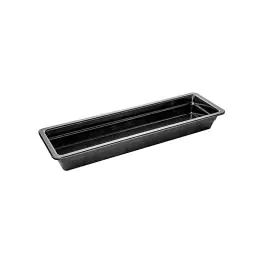 Bac gastronorme - 2/4 GN - H 6,5 x 53 x 16,2 CM - Mélamine - Noir - -20°C / +120°C - 060427