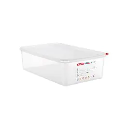 Boîte Alimentaire - 1/1 GN - 20.5 Litre - H 15 x 53 x 32.5 CM - Polypropylène - Transparent - -40°C / +95°C - Hermétique Verrouillable - Araven - 962312