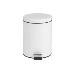 Poubelle à pédale - Blanc - H 28 x 20,3 CM - Inox - Bolero - DP038