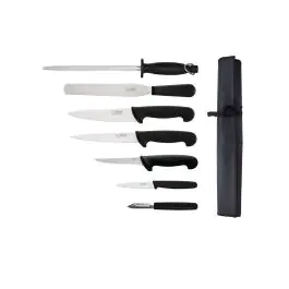 Set de couteaux - 7 pièces - Noir - Inox - Hygiplas - F222
