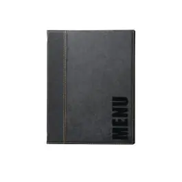Chemise menu - A5 - Noir - H 24,7 x 18 x 0,5 CM - Simili Cuir - Securit - H714