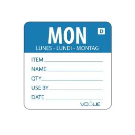 Etiquettes alimentaires - Lundi - Soluble - 250 pièces - H 4,9 x 6 CM - Vogue - GH351