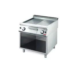 Plancha - Ligne 700 - Gaz - Lisse/Striée - H 85 x 80 x 70 CM - 11,4 kW - 400 V - Inox - Gastro M - GN098