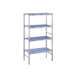 Line rack - 4 étagères - H 175 x 40 CM - Aluminium/Polypropylène - Tournus