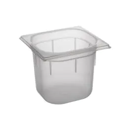Bac gastronorme - 1/6 GN - 2,2 Litre - H 15 x 17,6 x 16,2 CM - Polypropylène - Transparent - -40°C / +95°C - Caterchef - 853872