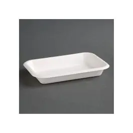Barquettes alimentaires jetables - 50 pièces - H 2,6 x 11,8 CM - Bagasse - Fiesta Green - FC528