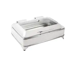 Chafing dish électrique - 8 Litres - H 25 x 59 x 45,5 CM - Inox/Verre - Olympia - GD128