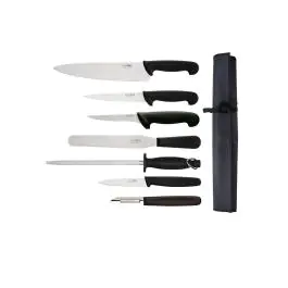 Set de couteaux - 7 pièces - Noir - Inox - Hygiplas - F203