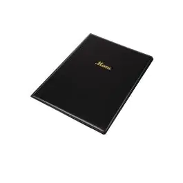 Chemise menu - A4 - Noir - H 31,5 x 23,5 x 1,1 CM - PVC - Olympia - E217