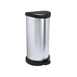 Poubelle à pédale - 40 litres - Argent/Noir - Curver - Decobin - 516840