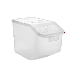 Conteneur alimentaire - H 40 x 34 x 56,5 CM - 2 043 KG - Polypropylène - Transparent - 50 Litre - -40°C / +90°C - Couvercle à charnière - Araven - 962073