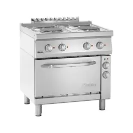 Cuisinière - 4 Foyers - Avec four - Fonte - Bartscher - 286225