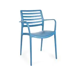 Chaise terrasse Louise - Empilable - Accoudoir - Bleu - G-Line