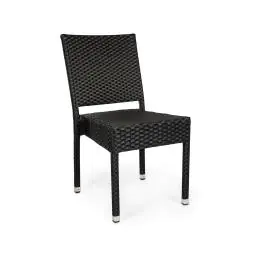 Chaise de terrasse Mezza - Tissé plat - Empilable - Noir - G-Line